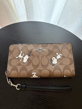 Coach X peanuts long zip around wallet