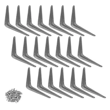 20 Pcs 4" x 5" in Utility Metal Wall Corner Shelving Shelf Brackets Support Gray