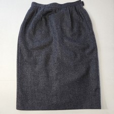 Vintage Valentino Heather Gray Wool Lined Pencil Skirt Size 4/38