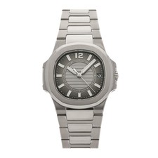 Patek Philippe Nautilus Date Quartz White Gold 32mm Grey Dial Watch 7011/1G-010