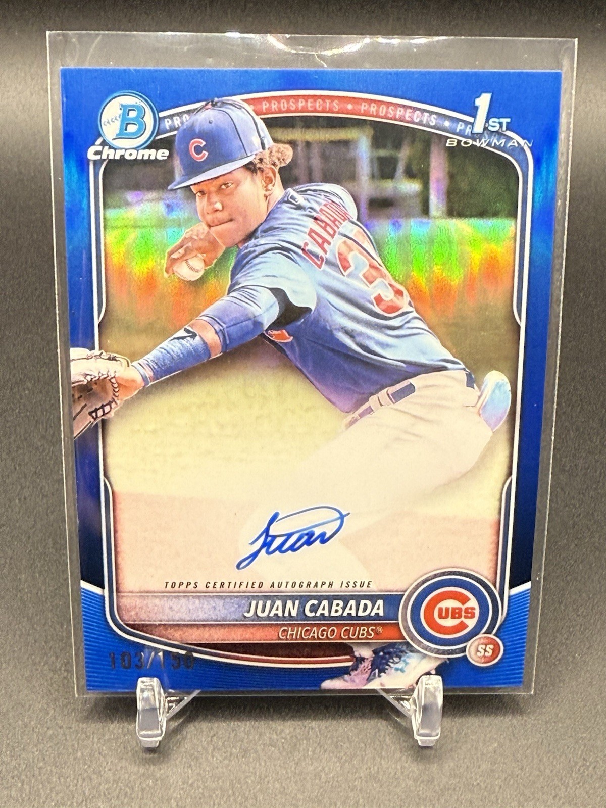 Juan Cabada 2025 Bowman Chrome #CPA-JC First (1st) AUTOGRAPH True Blue /150