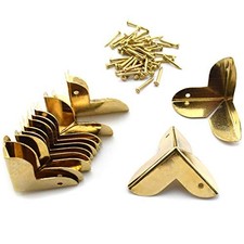 12-Pack Mini Jewelry Box Corner Protectors Metal Edge Guard Cover - Gold