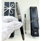 Auction New (MB) Blue Resin Rollerball Pen Silver Cap Luxury Collectible — photo 3