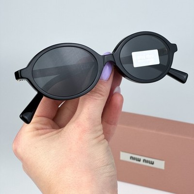 Miu Miu REGARD Women Sunglasses Black Grey MU04ZS 1AB5S0 NEW AUTHENTIC
