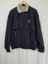 Vintage Mercedes Benz Jacket Full Zip Korea Bomber Jacket Mens Size M Navy Blue