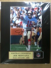 Autograph Joe Montana 5x7 color photo mounted to 8x10 w/coa