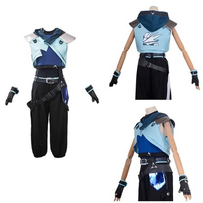 Game Valorant Jett Cosplay Costume Jumpsuit Halloween Outfits Uniform Coat Pants