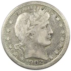 1902 Barber Quarter VF+ VERY FINE Details Cleaned A2497