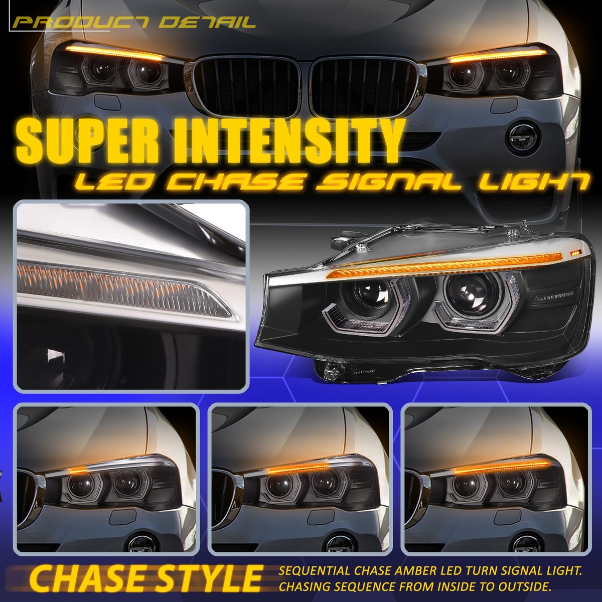 Sequential Signal Start up LED DRL] For 15-18 BMW X3 X4 F25