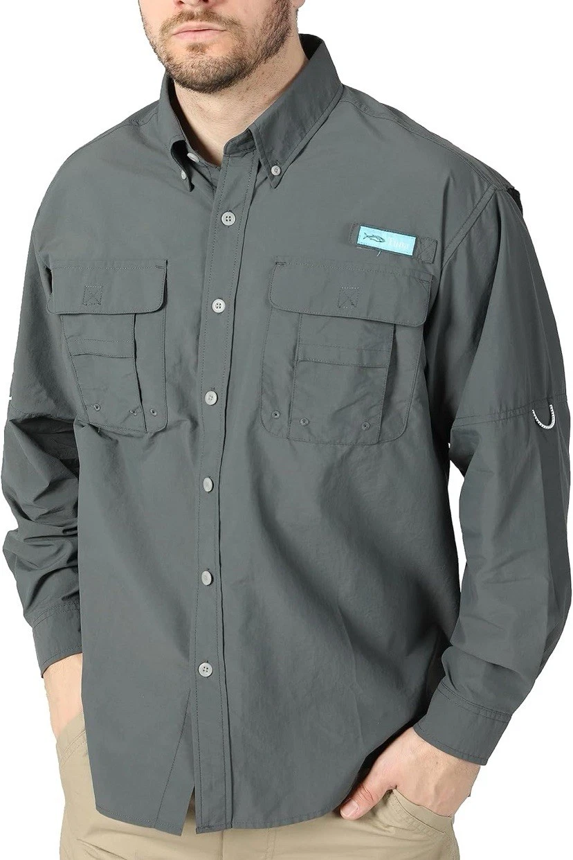 Tuna Men's Waterproof Breathable Fast Dry Hiking Fishing Long Sleeve Shirts