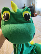 Halloween Hooded Costume Green Dinosaur with Tail for Child Toddlers 3 or 4