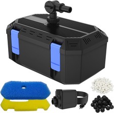 Pond Filter Pump with 4-Stage Filtration System 35W 550GPH Submersible Pond
