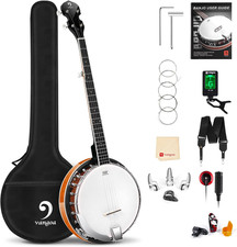 Banjo 5 String Full Size Beginner Kit Remo Head Mahogany Resonator Banjo Closed