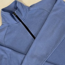 Banana Republic Light Blue Quarter Zip With Black Zipper.