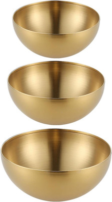 Große Edelstahl Salatschüssel Set 3 Stück 15-25cm für Salate, Obst, Nudeln
