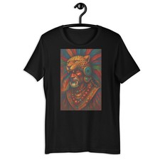 Camiseta gráfica arte tribal mexicano cabeza guerrero jaguar azteca