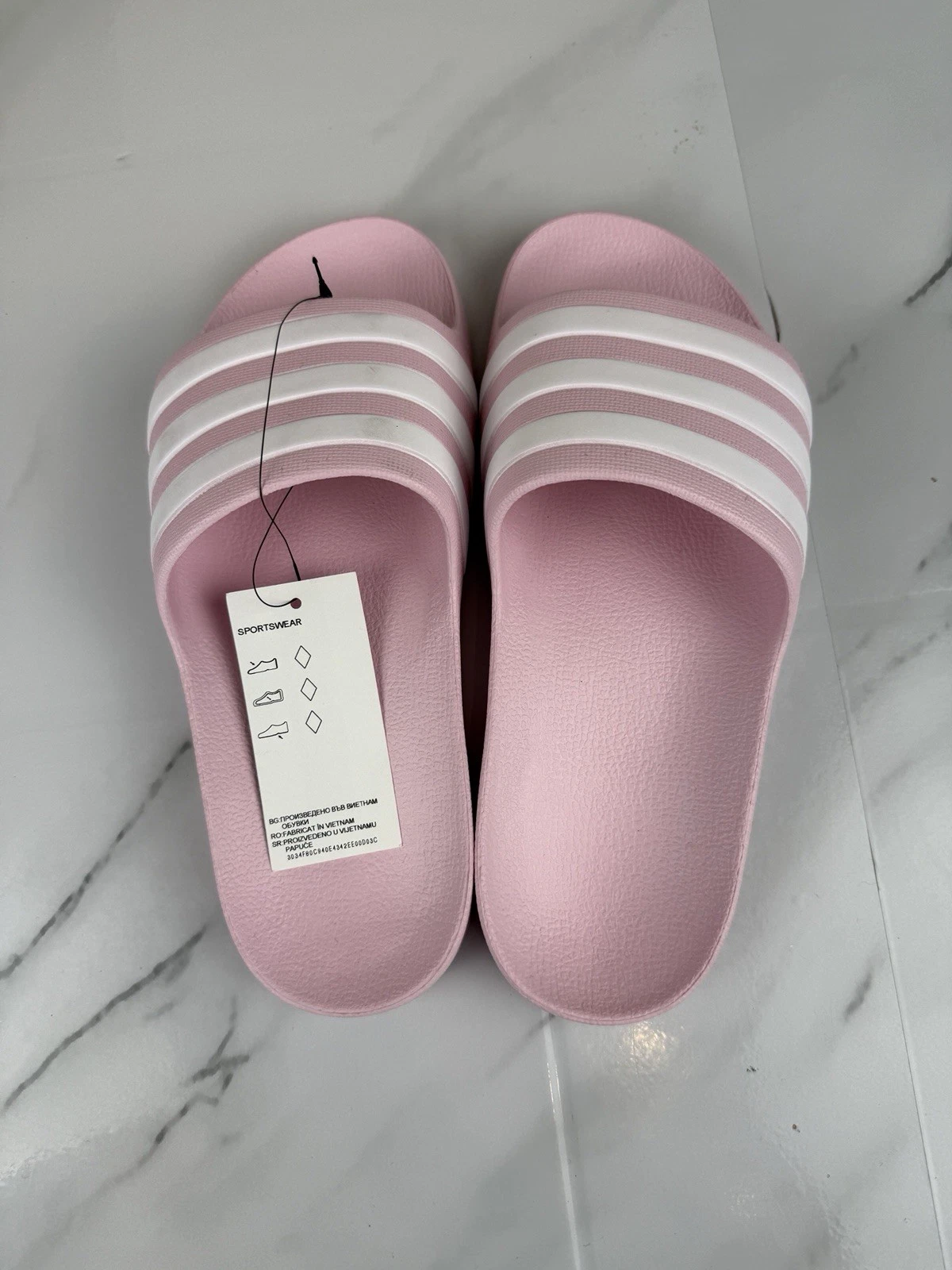 Adidas Adilette Slides rosa bianco taglia 4