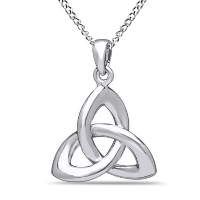 Celtic Trinity Knot 925 Sterling Silver Pendant With 18" Chain | eBay