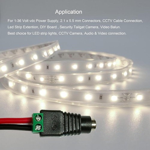 10/20/50 Pairs Male & Female 5.5mm x 2.1mm DC Power Connector Jack Plug 12V 24V - Picture 6 of 12