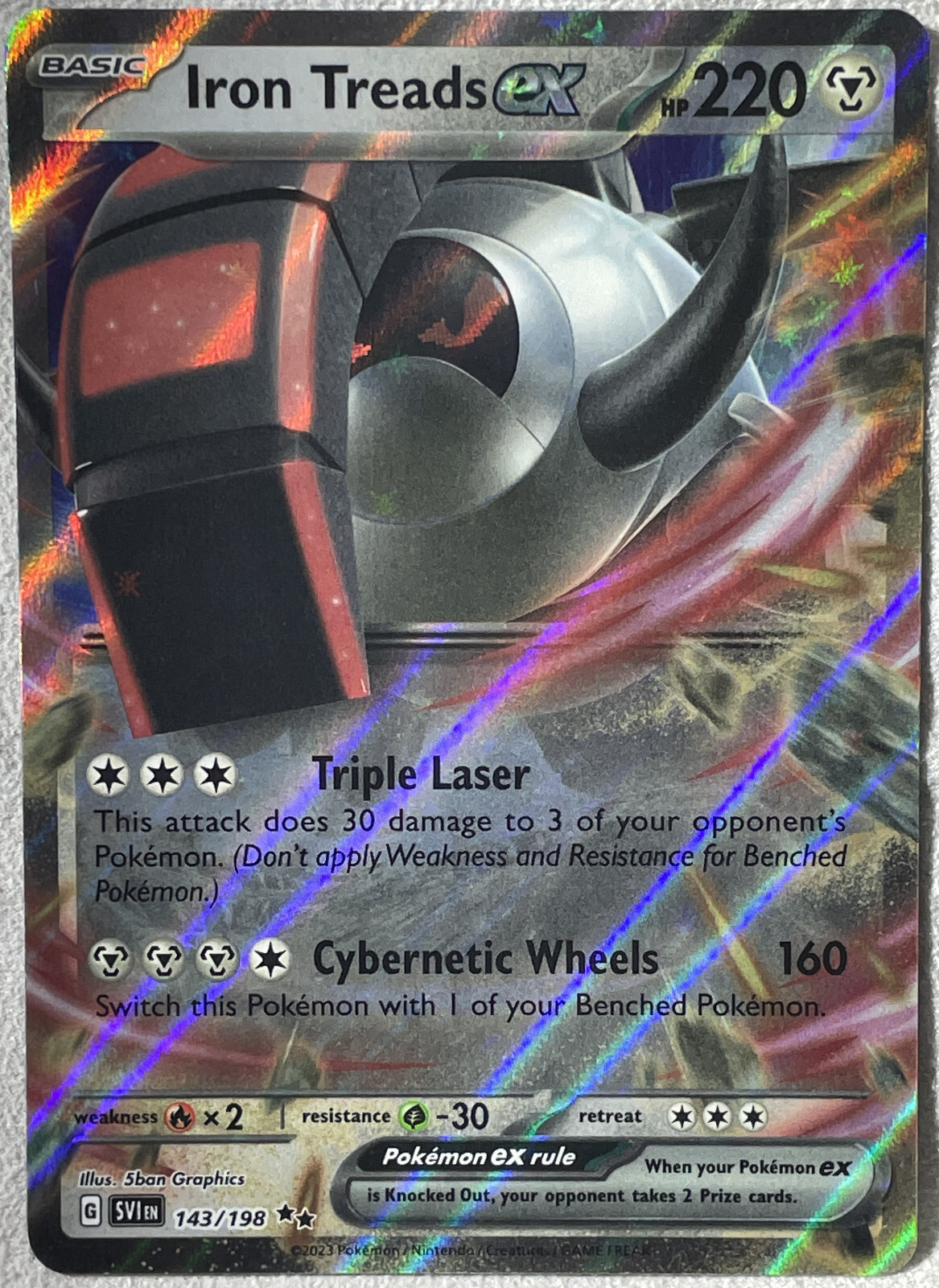 Iron Treads ex Double Rare - 143/198 - Scarlet & Violet Base Pokemon 2023