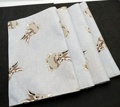 4 Bunny Rabbit Placemats Ellen Degeneres Light Blue Spring Easter