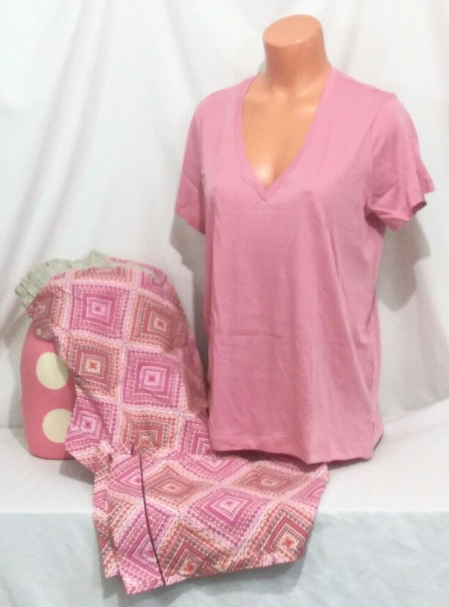 Victorias Secret Mayfair Henley Tee Pajamas Pajama Set NWT L