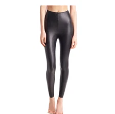 NEW Commando Perfect Control Faux Leather Leggings in Black - Size L #1256