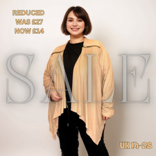 ROCKTHOSECURVES WOMENS JACKET SUEDETTE WATERFALL WITH ZIP SHOULDER PLUS SIZE