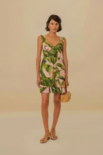 FARM RIO pink banana leaves MINI DRESS WOMENS SIZE XS XSMALL NEW