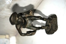 Antique football goalkeeper figurine. metal casting, early 20th century. Slim pr