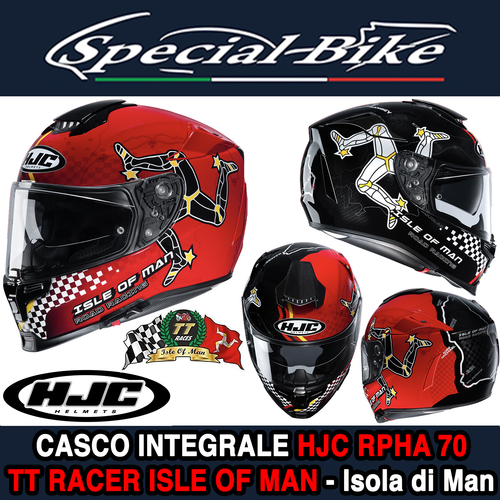 Casco Moto Integrale HJC HELMET RPHA 70 Isola di Man TT Racer | eBay