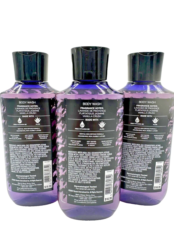 Bath & Body Works LOTE 3 Gel de Ducha Jabón Corporal Emily In Paris Lavanda Luxe 10 OZ Foto 2 de 2