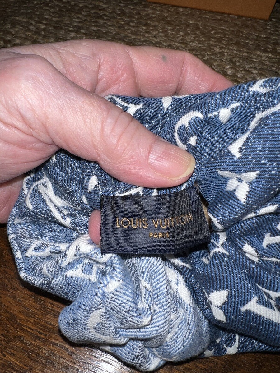 New LOUIS VUITTON Navy Blue Faded Denim Monogram 100% Cotton  display picture 1