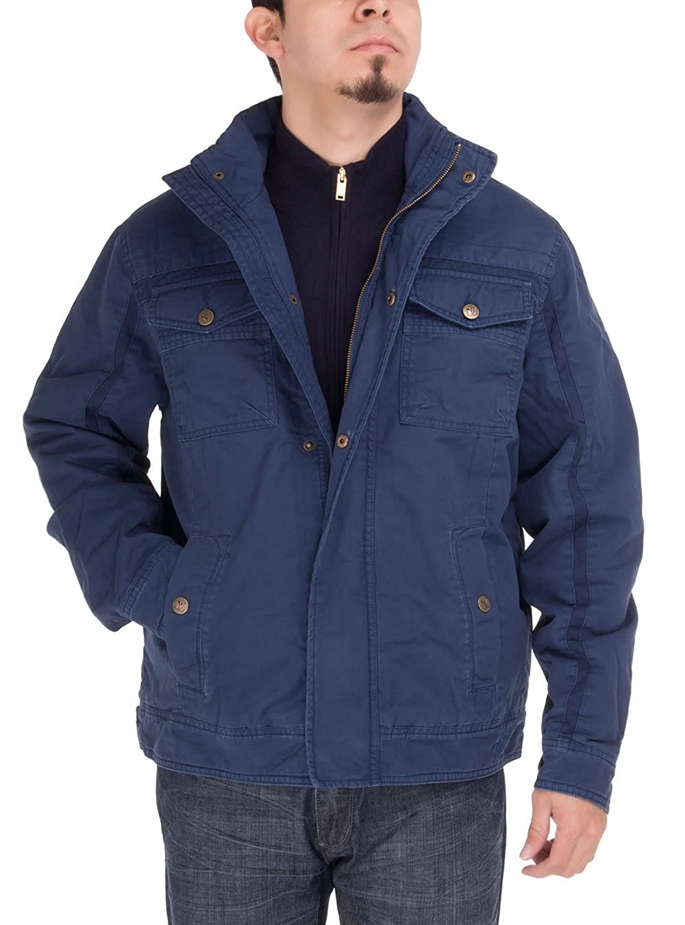 Luciano Natazzi Mens Light Weight Cotton Lightly Thermal Padded