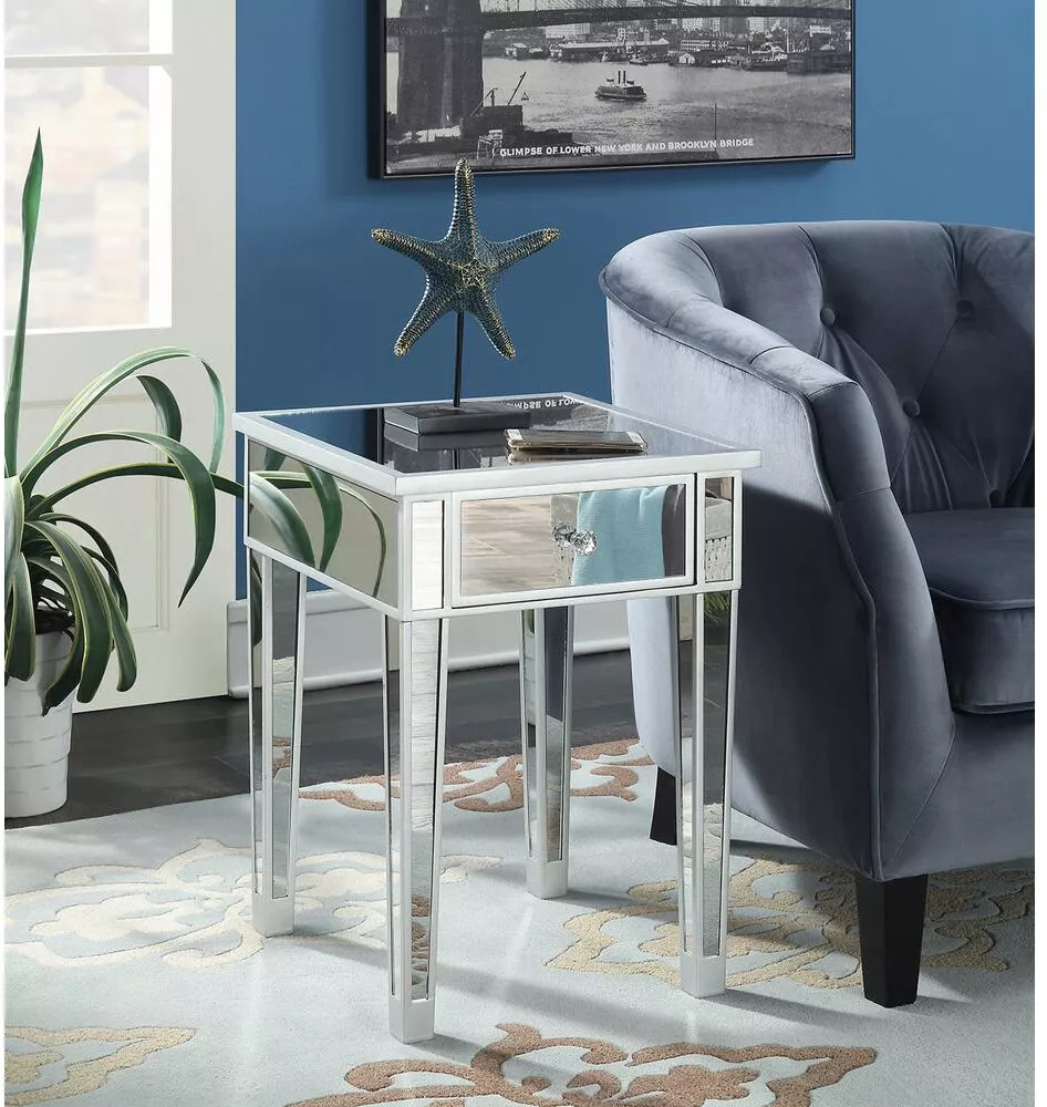 Gold coast mirrored end on sale table