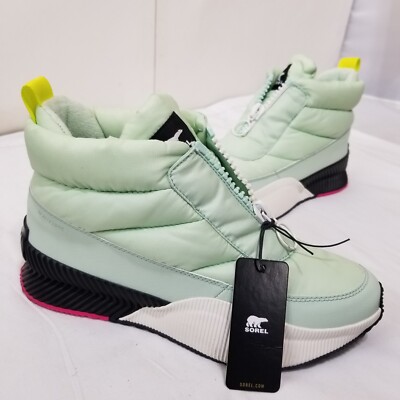 NEW Sorel Out N About III Boots Puffy Zip Womens Size 10.5 Sea Sprite Waterproof