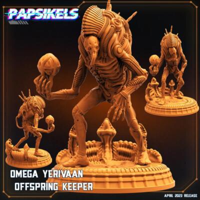 3D Printed Papsikels Cyberpunk Sci-Fi - Omega Yerivaan Offspring Keeper - 28mm