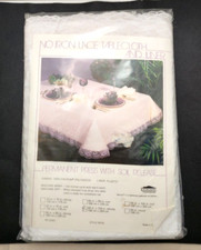 White Lace Tablecloth 60x104 with Plastic Liner
