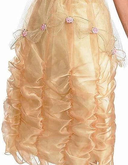 Disney Belle Dress Lic Beauty And The Beast Adult Yellow Satin Costume Dress Lg - Image 4 of 4