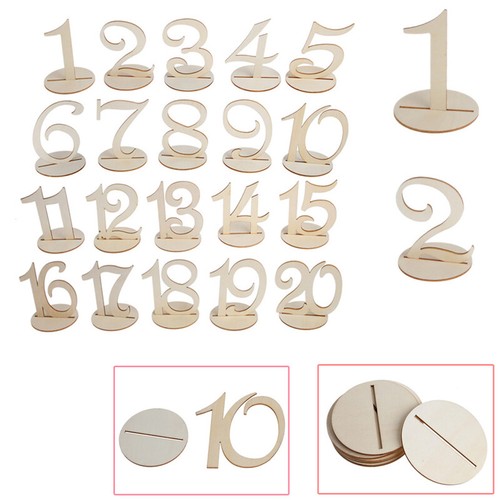 Set of 10 Wooden Table Numbers 11-20 Wedding Wooden Table Numbers Hollow Out - Picture 2 of 8