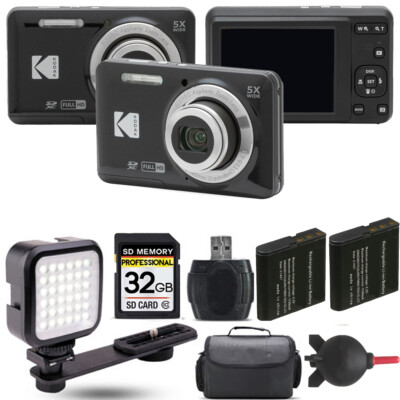 Kodak PIXPRO FZ55 Digital Camera (Black)+ Extra Battery + LED