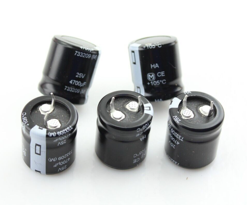 New Qty 5 PANASONIC 4700uF 25V Capacitor Aluminum Electrolytic SNAP IN - Picture 4 of 6