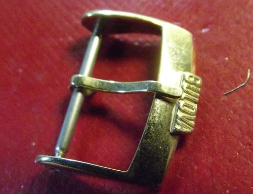 BULOVA - RARE VINTAGE GOLD COLOR BUCKLE 14/16/18 mm INSIDE - SWISS MADE - Imagen 4 de 8