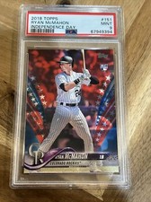 2018 Topps #151 Ryan McMahon Independence Day /76 PSA 9 Rockies