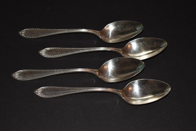Oneida Community Plate SHERATON 1910 Silver Plate Solid Serving Spoons Set of 4