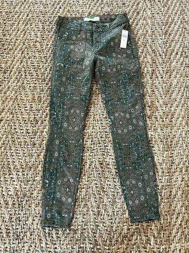 ¡Nuevo! 25 "Pantalones utilitarios cadete" estampado verde antopologie" NUEVOS CON ETIQUETAS - Imagen 2 de 11