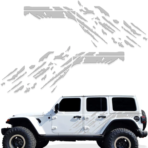Graphic Mud Splash Stripe Car Stickers For Jeep Wrangler JL All Vinyl Decals - Picture 3 of 8