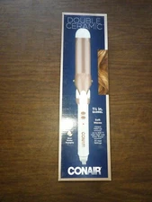 Conair Double Ceramic Curling Iron White/Rose Gold  1-1/2"