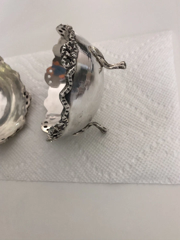 Juego de platos/tazones de plata persa vintage con sello 800 Foto 3 de 4