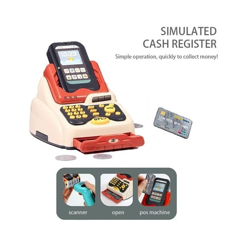 Supermarket Play Set W/ Shopping Cart Cash Register Food Toy Kids 3-7 Years New - Picture 9 of 12
